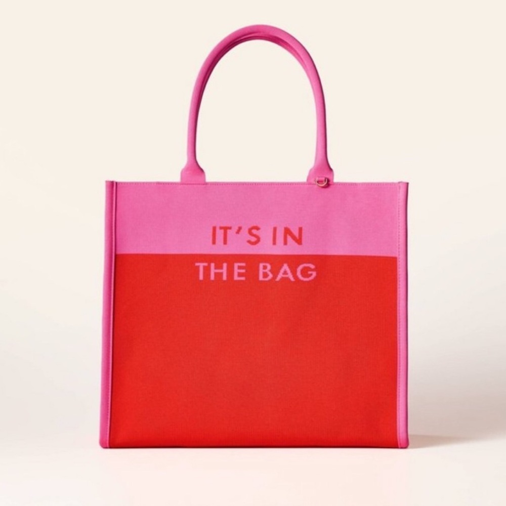 Kate Spade x Target Colorblock Pink Red Large Knit Tote Bag - Picture 10 of 10